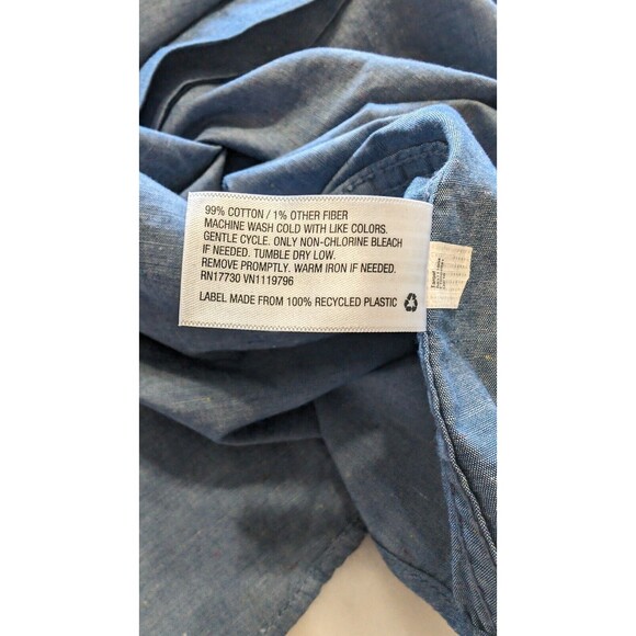 Men’s Mossimo Short Sleeve Blue Button Down Breast Pocket Shirt X-Large - Picture 5 of 7